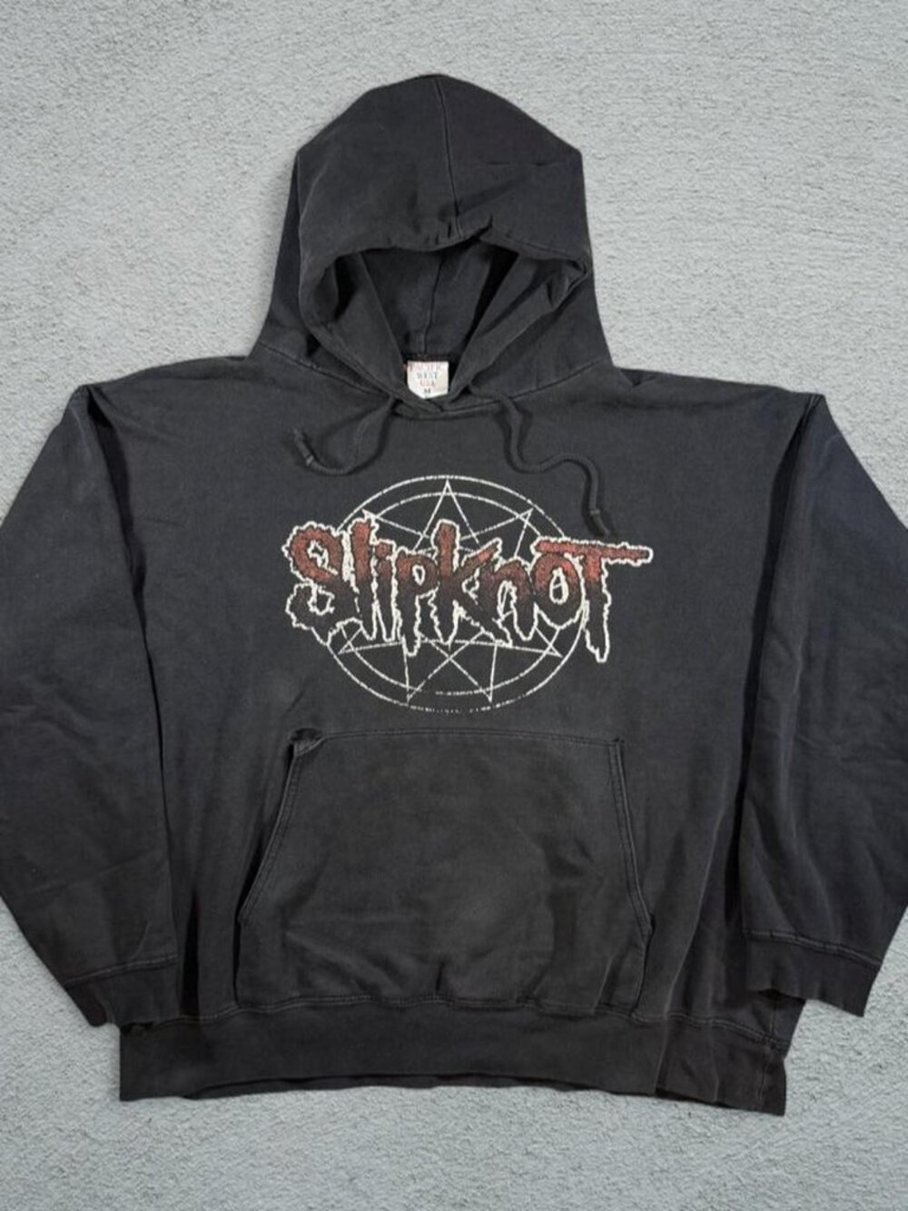 Y2K Slipknot Hoodie with white pentagram graphic. Size M